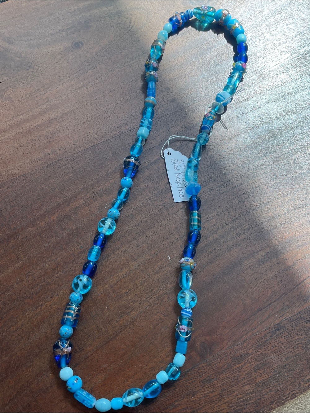 Vintage Venetian MURANO
Wedding Cake Blue Aventurine
NECKLACE 30“